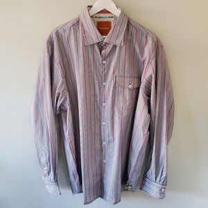 NWOT Tommy Bahama XL Retro Vertical Stripes Dadcore Academia Dress Shirt